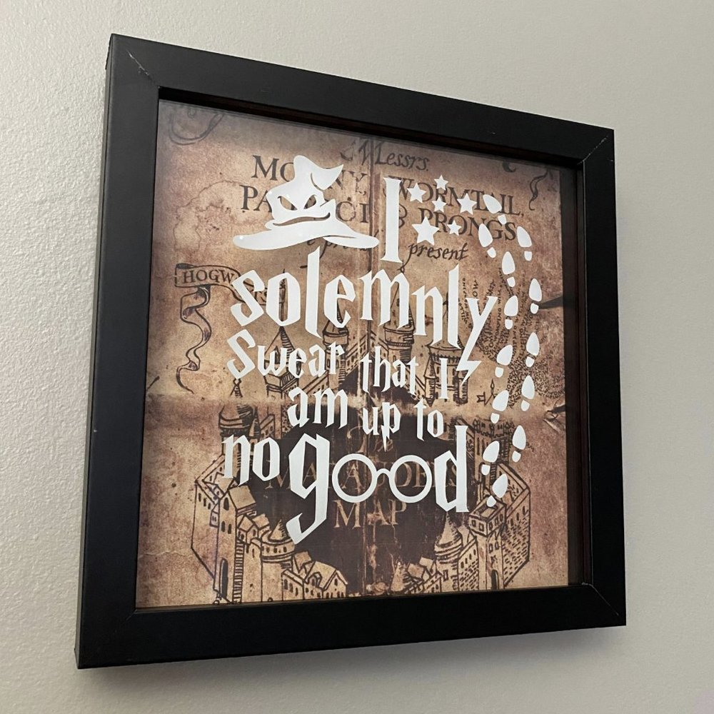 Marauder's Map Shadowbox 8" x 8"